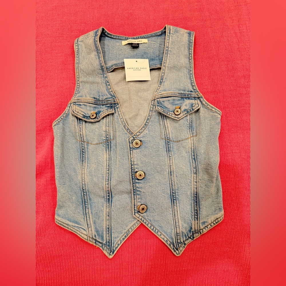 American Eagle Outfitters Denim Blue Top